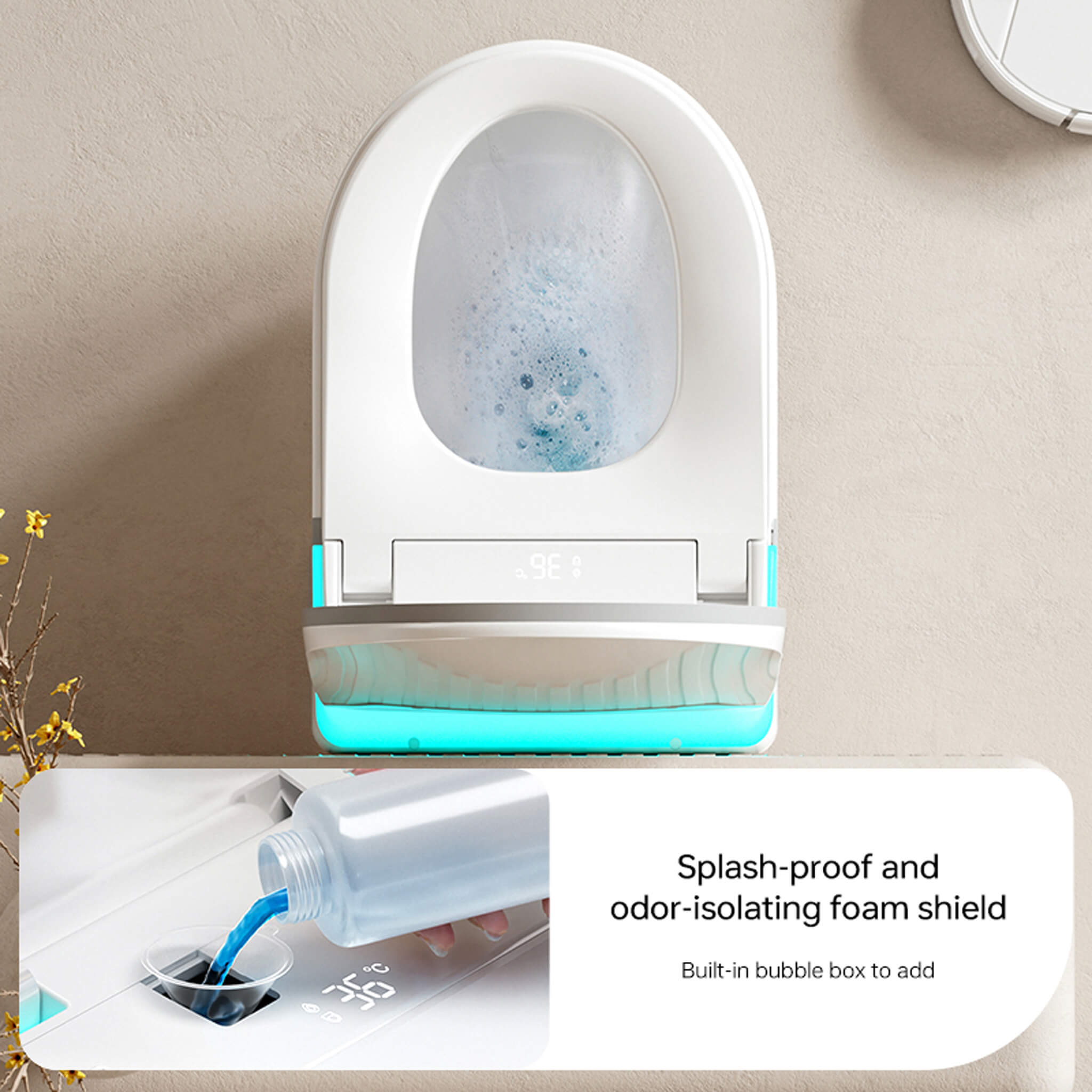 Elevare smart toilet detail in a studio setting