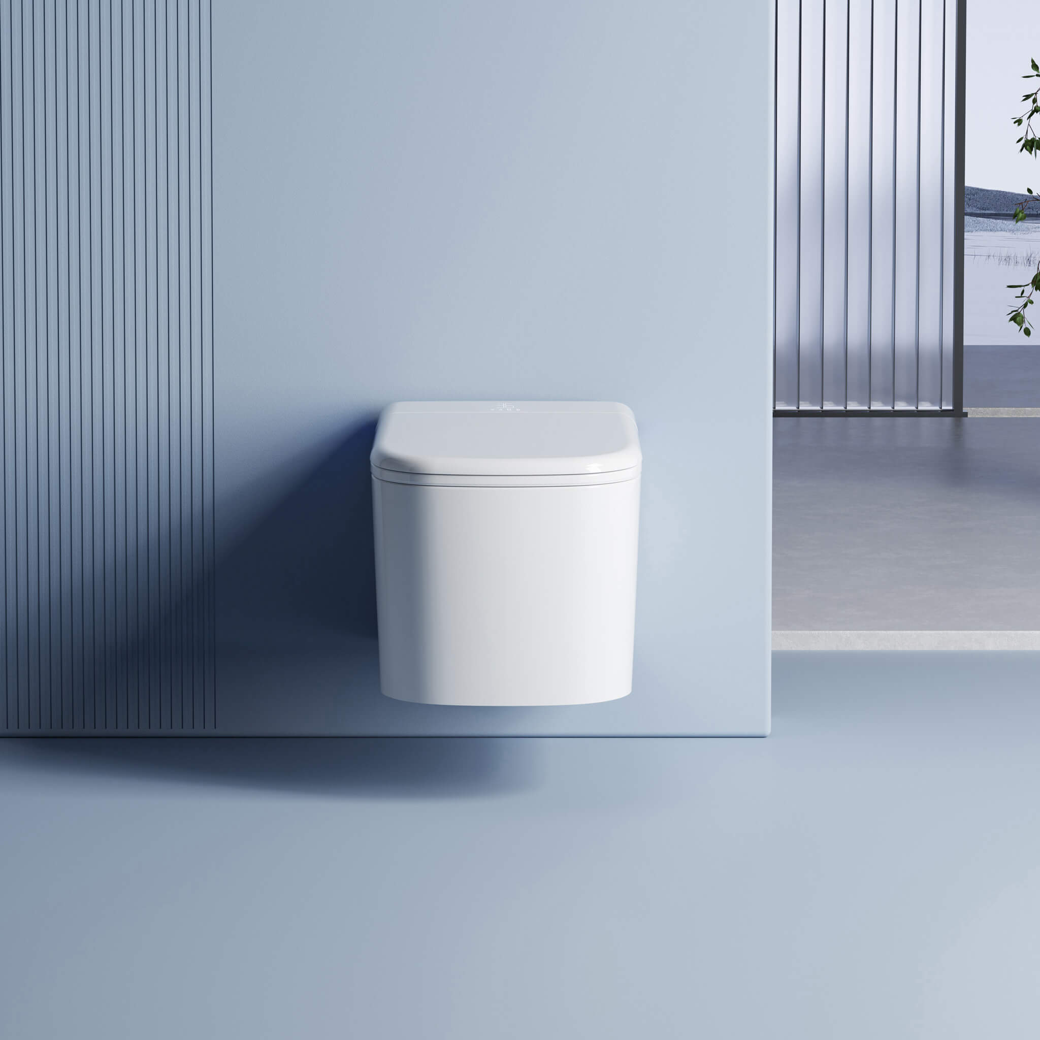 Detail of the Axia smart toilet in a studio setting