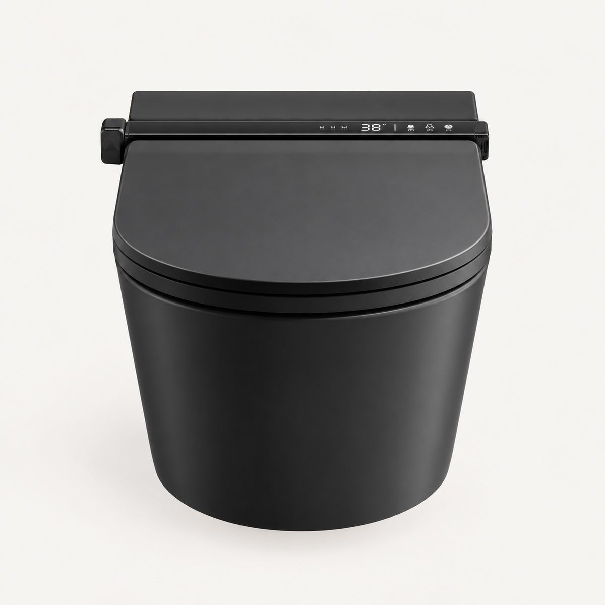 Tresani Obscur matt black wall-hung smart toilet, front view