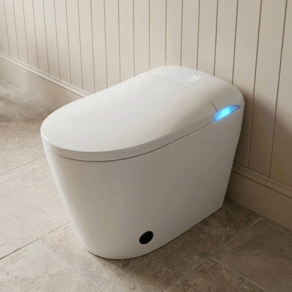 Side view of the Prime floor-standing smart toilet