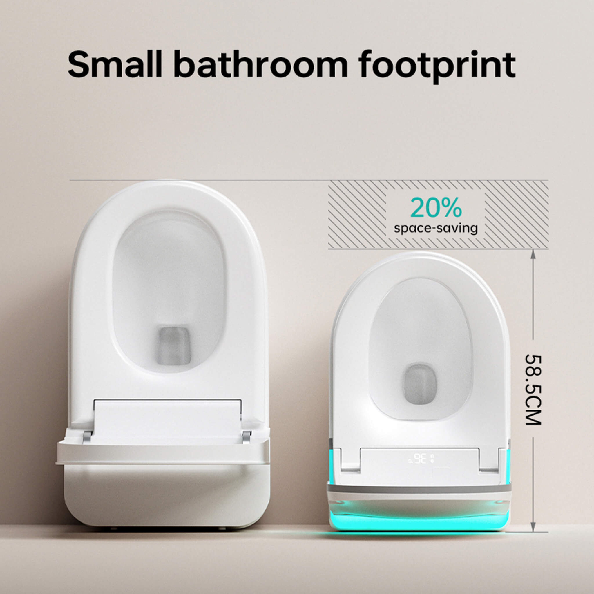 Elevare smart toilet shown from another angle in a studio setting
