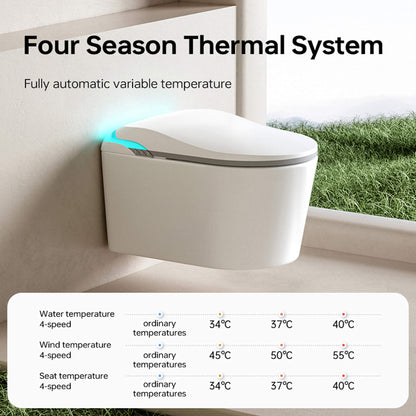 Elevare smart toilet with the lid open, showing the rimless wash bowl