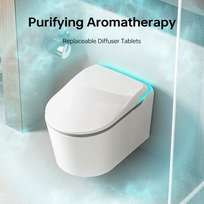 Detail of the Elevare smart toilet's seat and controls