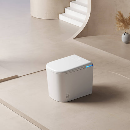 Top view of the Nexus smart toilet with the lid open, showing the rimless wash bowl