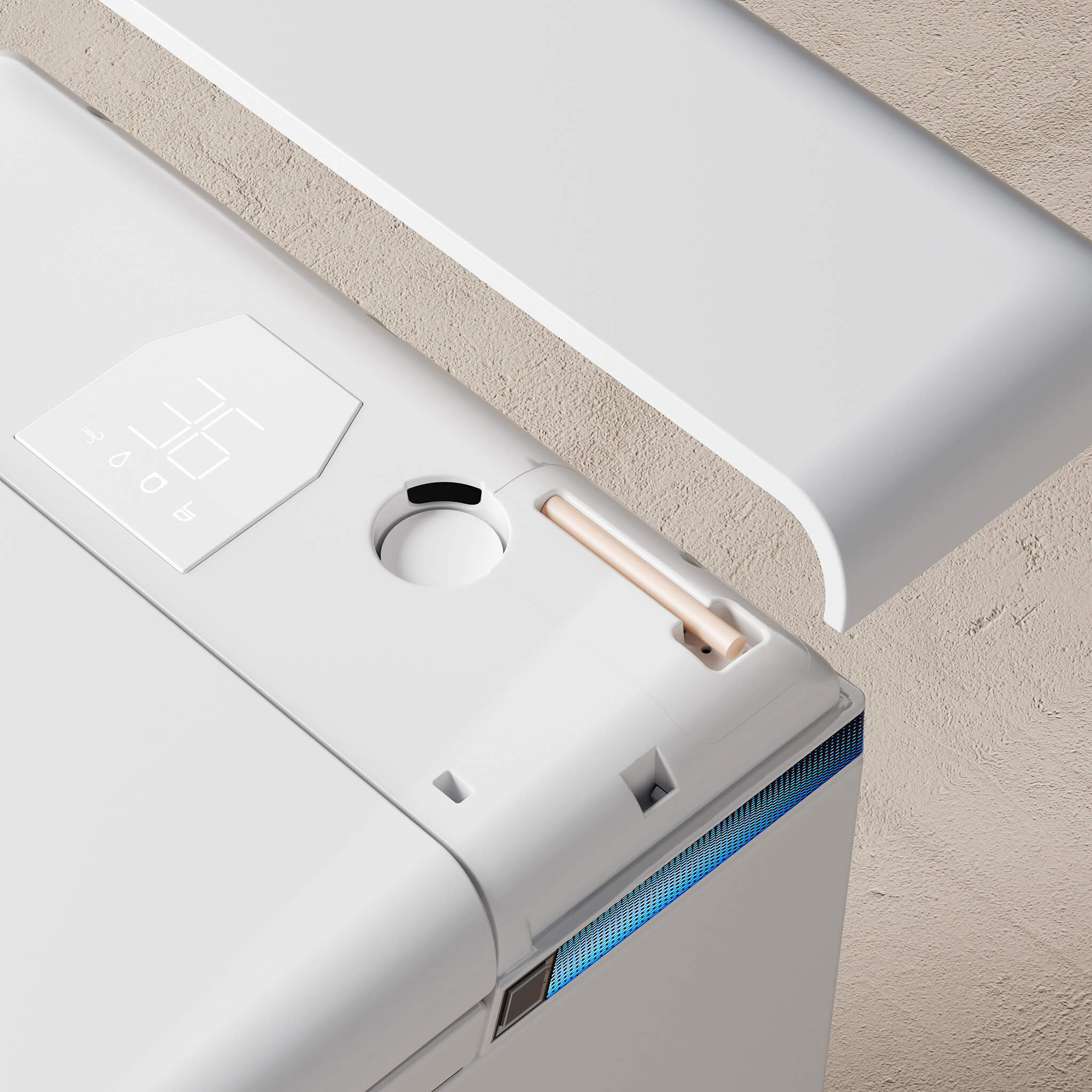 Detail of the Nexus touch controls and retractable wash nozzle