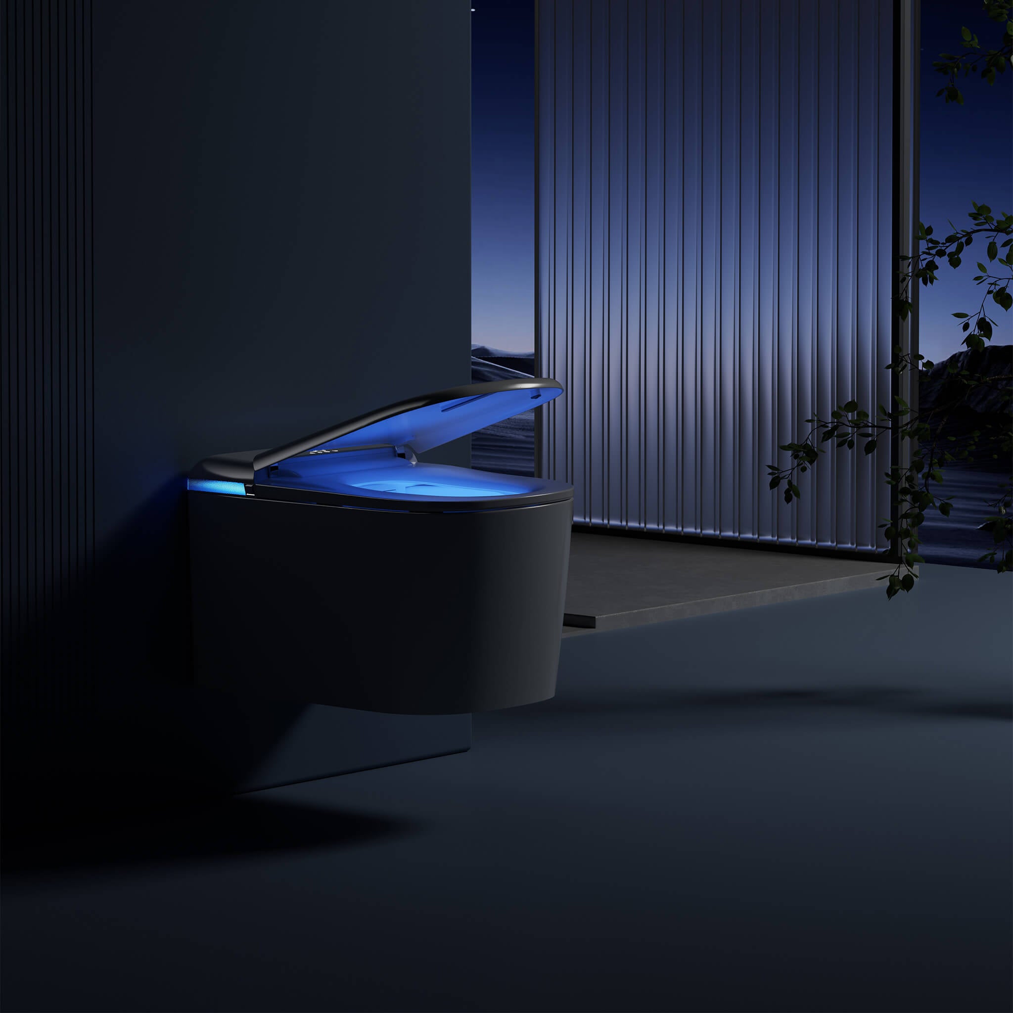 Axia smart toilet shown from another angle in a studio setting