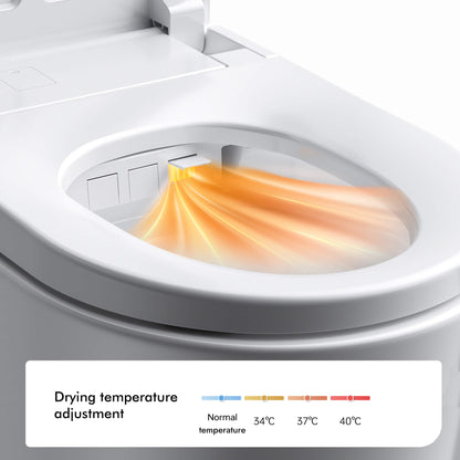 Warm-air drying with adjustable temperature on the Halo smart toilet
