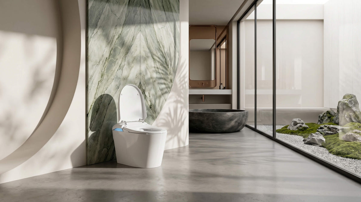 A Tresani smart toilet in a contemporary bathroom