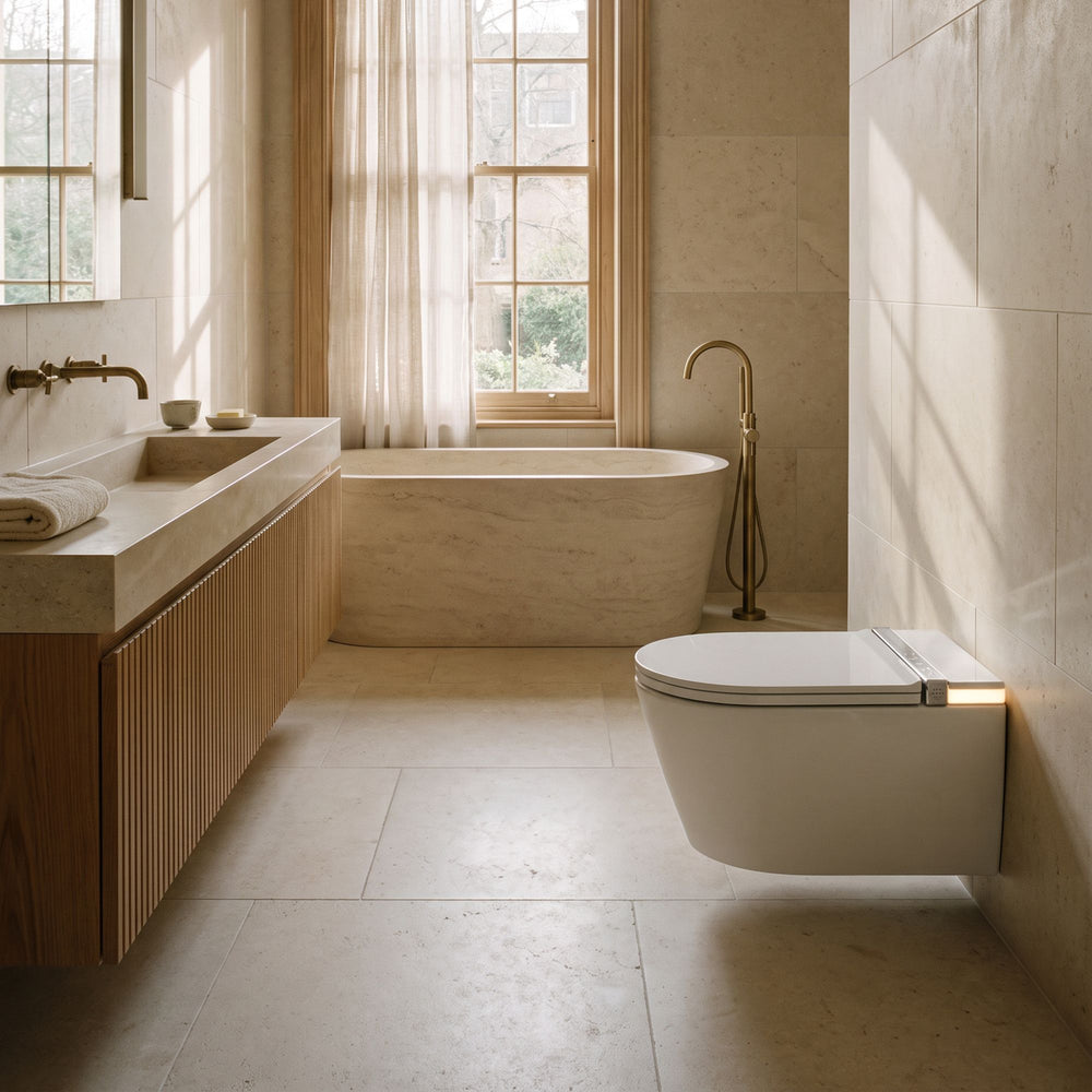 Clair smart toilet in a bathroom