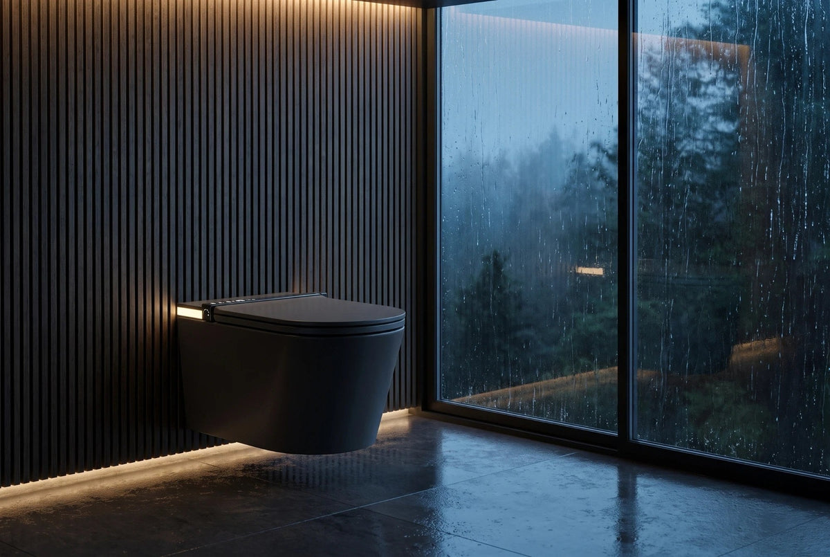 Obscur floating against timber slats beside a rain-streaked window